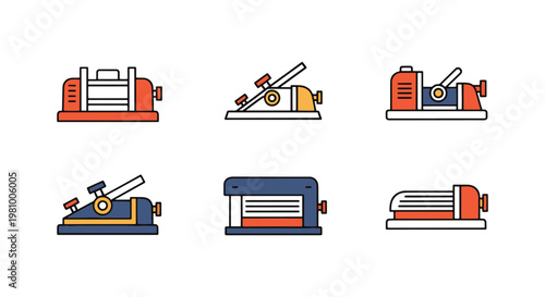 Planer Machine Line art vector modern abstract color pattern