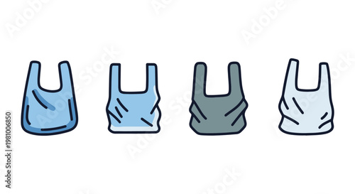 Plastic bag trash Line art creative abstract clean vector