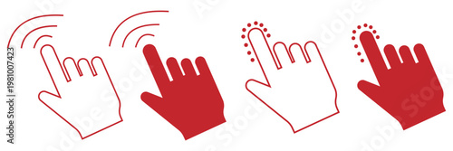 Hand click icon set illustration. pointer sign and symbol. hand cursor icon
