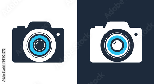 Professional camera lens photography icon - Minimalist, flat icon, outline, glyph, linear, clipart, sticker - icon set