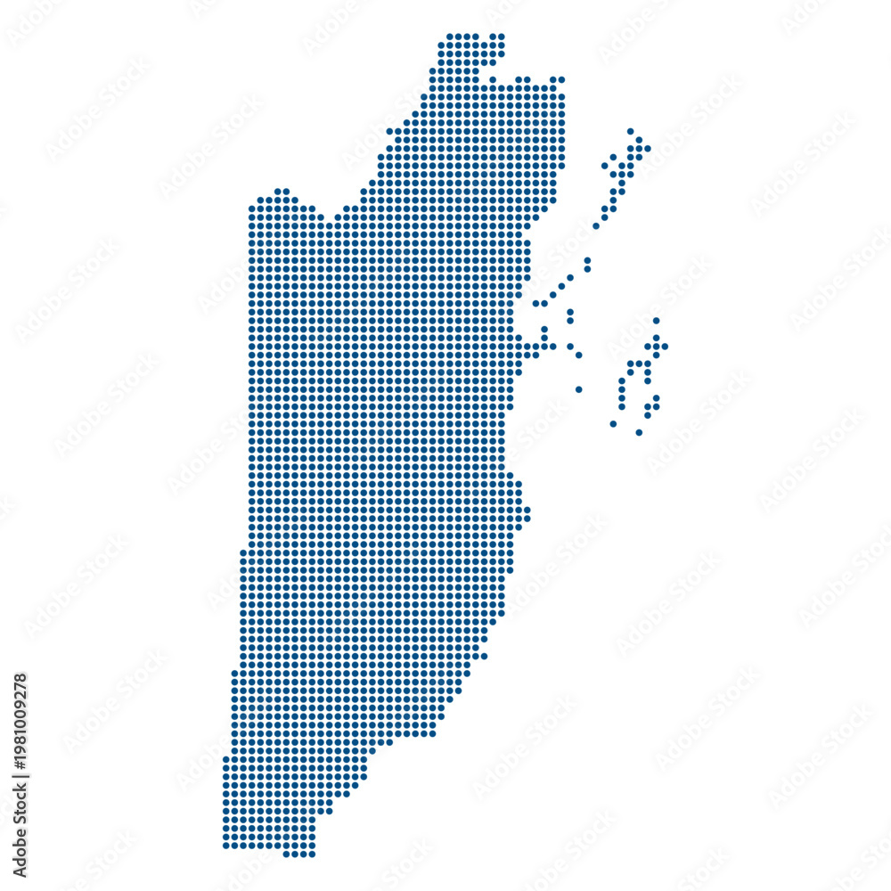 Obraz premium Belize dotted map blue minimal transparent background vector
