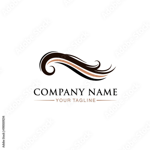 Luxury Hair Logo Design Element.