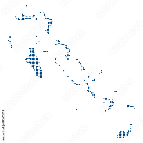 Bahamas dotted map blue minimal transparent background vector