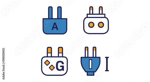 Plug Adapter Line art vector clean shape abstract