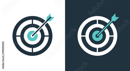 Target with arrow in center icon - Glyph solid icon - Editable modern style icon - Clipart, sticker - icon set - Clipart