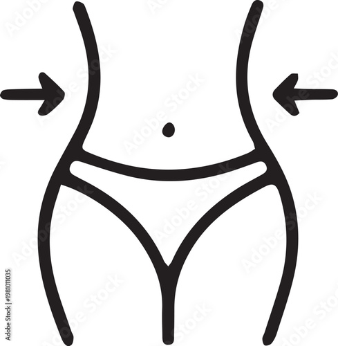 Minimalist Waistline and Slimming Icon. 
