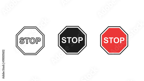 A classic octagonal red stop sign icon clearly signals to halt or cease movement and activity.