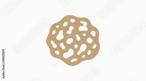 Abstract Organic Shape with Holes on Beige Background