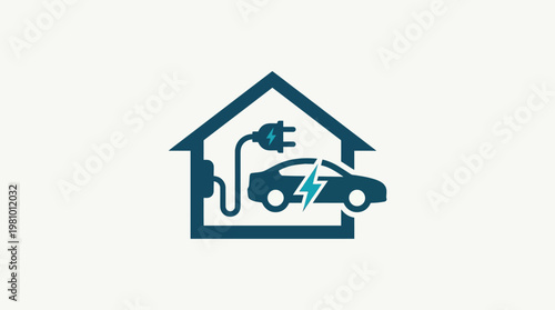 Electric Vehicle Charging at Home Icon
