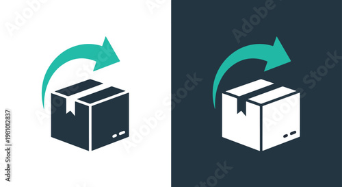 Package return arrow icon - Glyph solid icon - Editable modern style icon - Clipart, sticker - icon set - Clipart