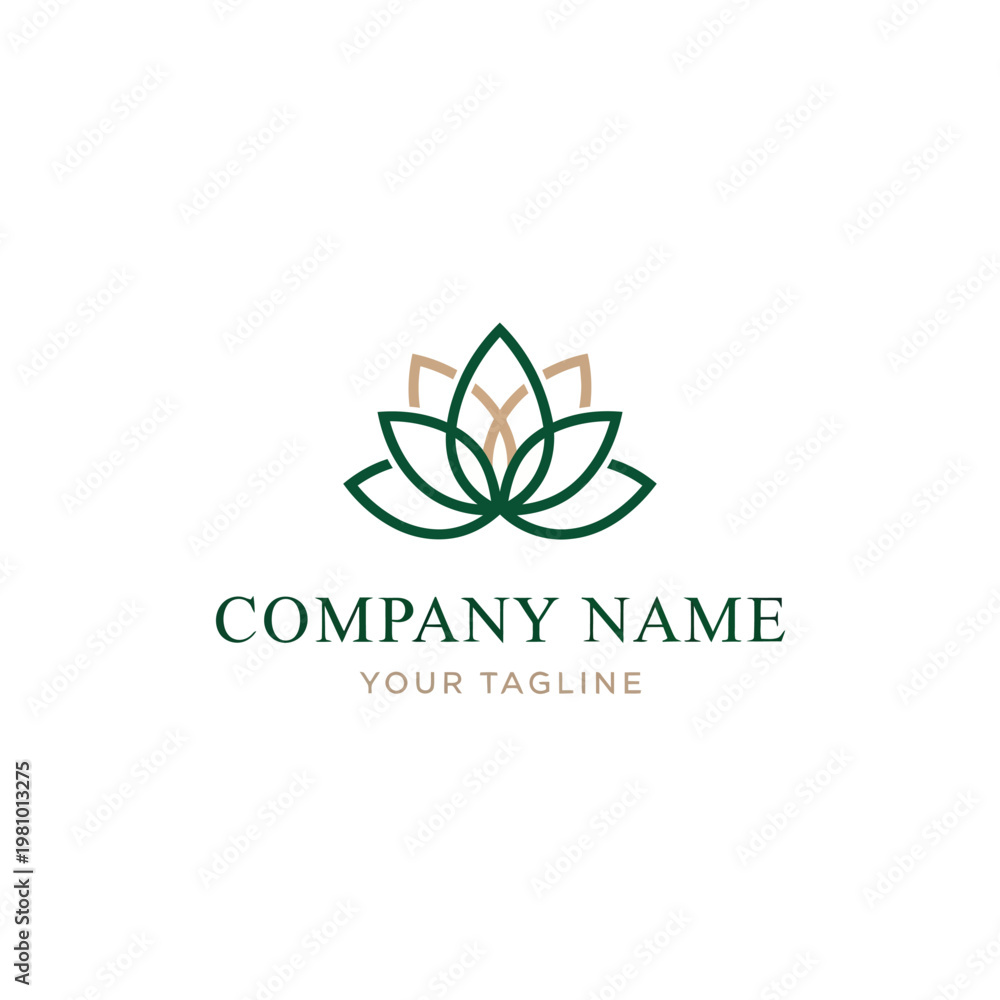 Fototapeta premium Lotus Flower Logo Design Template Illustration.