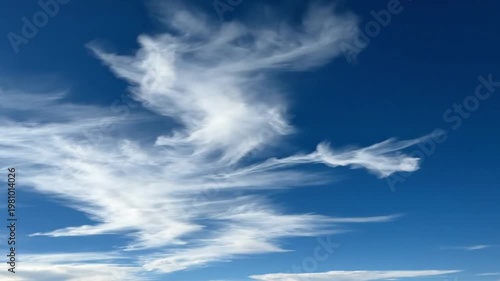 Wispy Cirrus Clouds Blue Sky Abstract Natural Pattern Motion