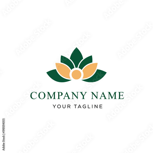 Lotus Flower Logo Design Template.