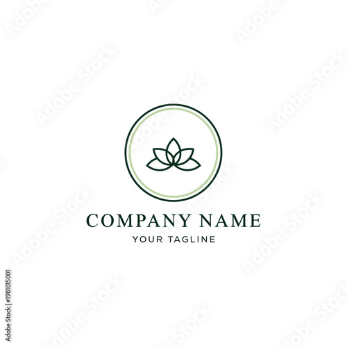 Lotus Flower Logo Design Template Element.