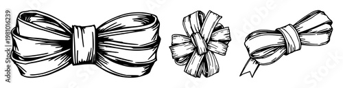 Bias tape set with rough sketchy illustration featuring fabric trimming, quilting, sewing with bias cut and hand-drawn design