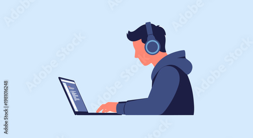 businessman working on laptop