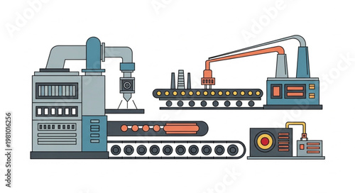 Automated Industrial Manufacturing Production Line Equipment.