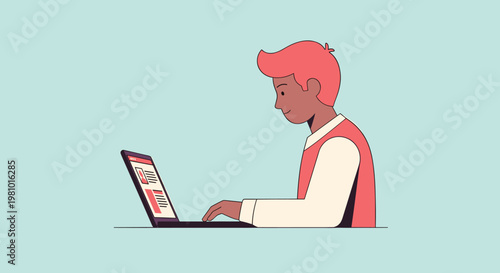 man working on laptop