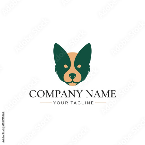 Dog Logo Design Illustration Template.