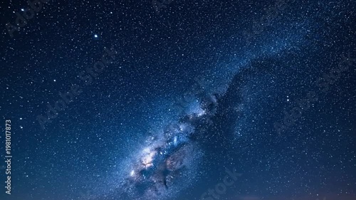Bright Milky Way Core Night Sky Stars Cinematic Space View