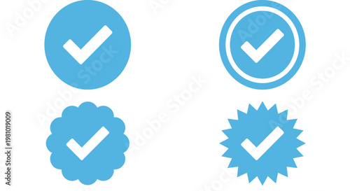 Blue Verified Checkmark Icon Set Minimalist Flat Vector Illustration for Social Media Profile Validation and Account Security Free Download Blue Verified Checkmark Icon Set Minimalist Flat Vector Illustration for Social Media Profile Validation and Account Security - GFXLoad