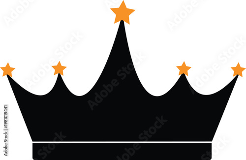 the silhouttee type with five star crown design art