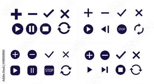 Diverse set of clean vector interface icons for modern web and application design