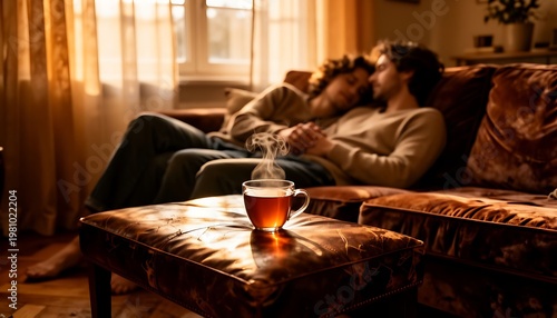 young couple drinking wine