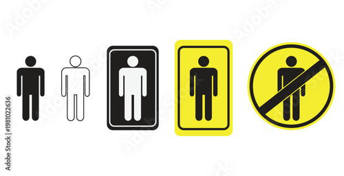 gender neutral restroom signs flat design vector illustration