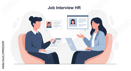 Job Interview HR Meeting: Candidate and Recruiter Discussing Resume and Profile