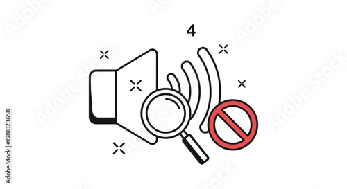 Pollution detection Line art simple abstract graphic vector