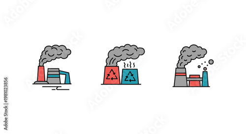 Pollution storm Line art minimal colorful pattern vector