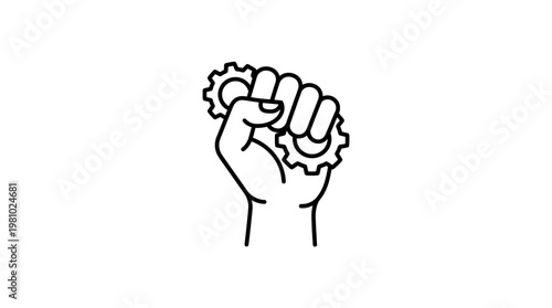 Cartoon vector illustration of hands raised in the air and hands forming heart shapes symbolizing power, love, and expression