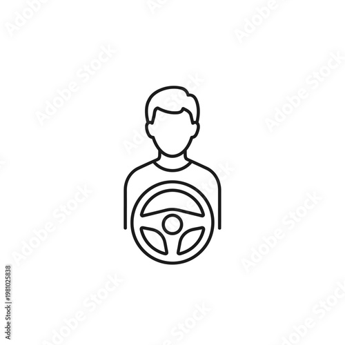 Person driving car, holding steering wheel, isolated white background.