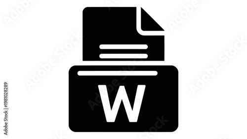 Word processing software icon isolated on white background
