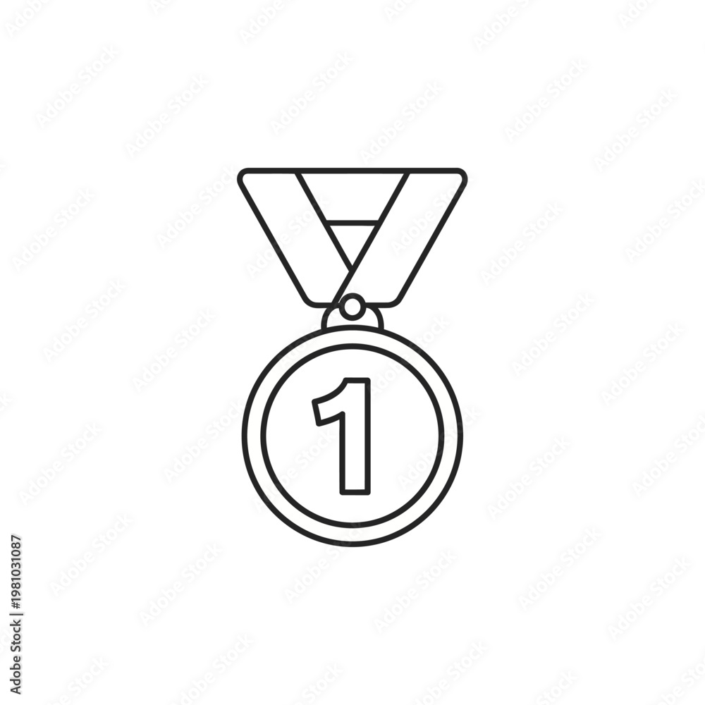 Fototapeta premium A simple line drawing of a medal.