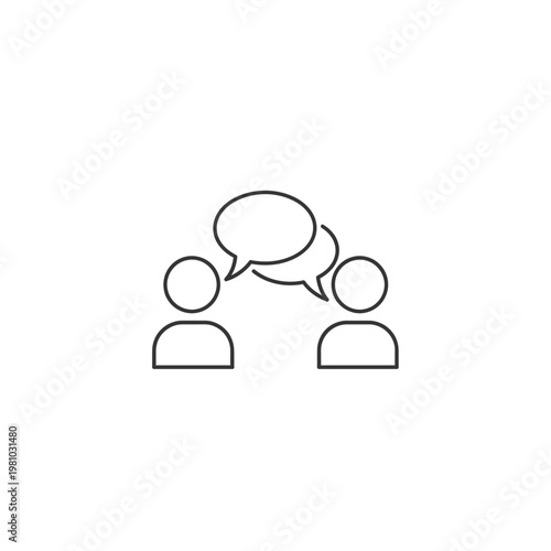 Simple line icon of people talking.
