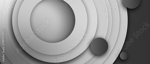 geometric background with layered circular rings and minimalist shapes, ideal for modern branding
