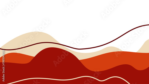 Tableau sur toile Minimalist Sand and Orange Wavy Landscape with Fluid Curves