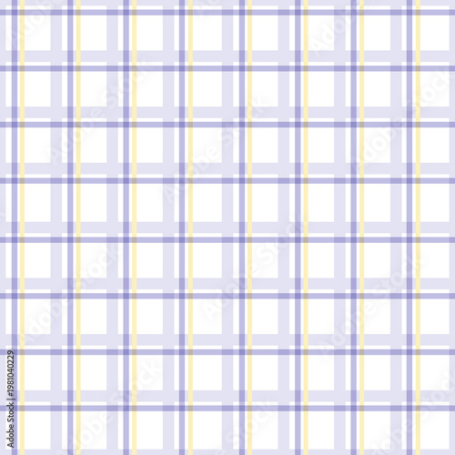 seamless lilac checkered pattern of different pastel blue lines, gingham grid, hand drawn abstract geometric background, illustration for spring party, Easter event, kitchen textile decoration