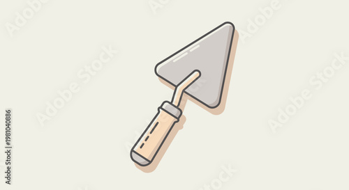 Trowel tool, construction equipment, building and renovation, DIY, home improvement, flat design illustration