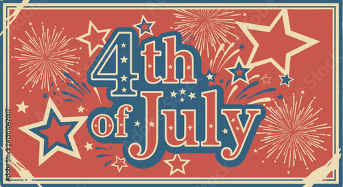 Festive 4th of july celebration patriotic stars and fireworks display