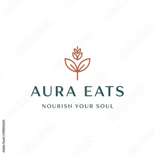 Konstfotografi Logo for Aura Eats with Plant Design.