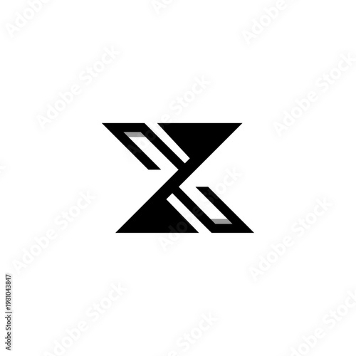 Modern Geometric SX or ZX Monogram Logo with Hourglass and Infinity Concept. SZ or SX or ZX Logo. 