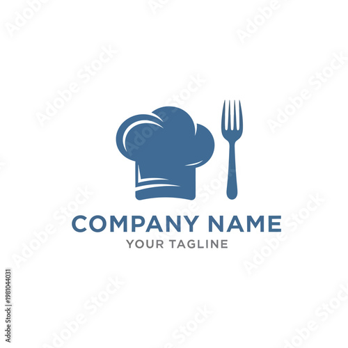 Chef Hat and Fork Logo Design.