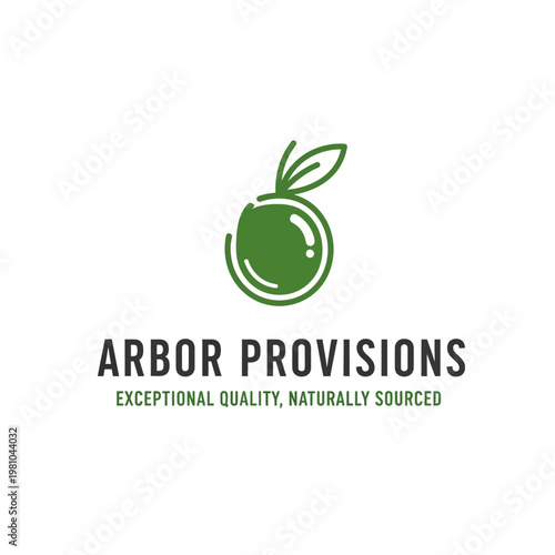 Green Apple Logo Design Element.