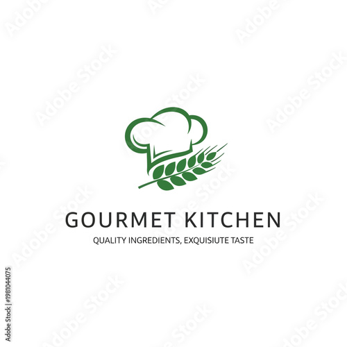 Gourmet Kitchen Chef Hat Logo Design.