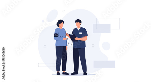 Doctor checking patient's blood pressure, medical check-up, healthcare concept