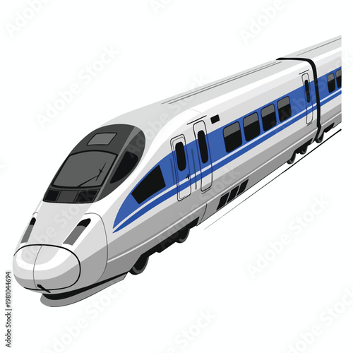 Modern High Speed Passenger Train in Motion for Commuting and Travel