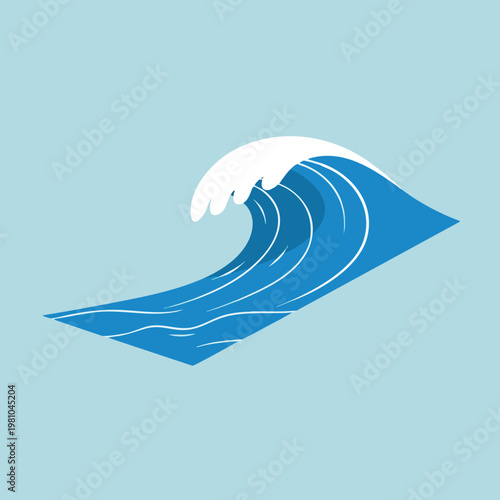 Stylized Ocean Wave Illustration for Marine and Nature Themes